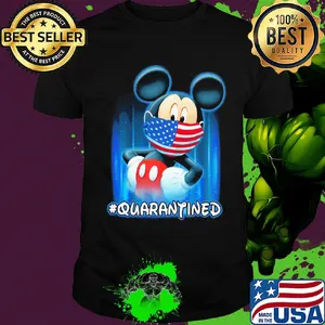Mickey mouse quarantined American flag mask Disney shirt