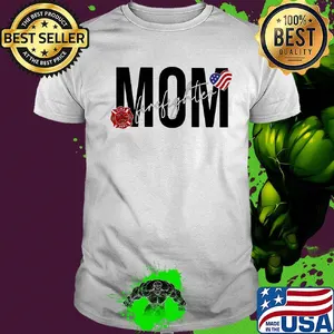 Mom firefighter heart american flag shirt