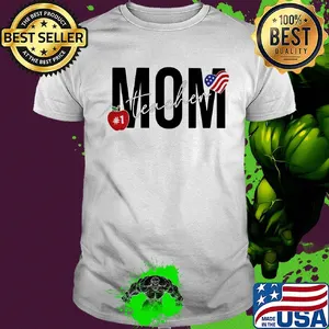 Mom teacher apple heart american flag shirt