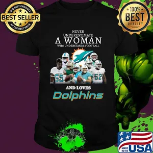 Never underestimate a woman who understands football who loves dolphins shirt