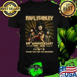 Paul Stanley 50th anniversary 1970-2020 signature thank you for the memories shirt
