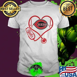 Reds MLB stethoscope hearbeat shirt