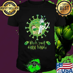 Rick and morty wear mask wash your damn hands covid-19 shirt
