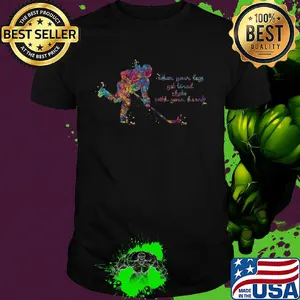 Skiing when your legs get tired skate with your heart colors shirt