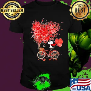 Snoopy happy valentine's day bubble bicycle shirt