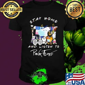 Snoopy wear mask stay home and listen to pink floyd covid-19 shirt
