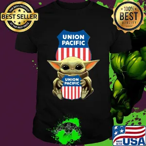 Star wars baby yoda hug Union pacific shirt