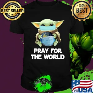 Star wars baby yoda mask hug earth pray for the world covid-19 shirt