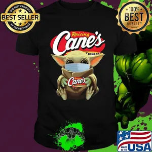Star wars baby yoda mask hug raising cane’s chicken fingers covid-19 shirt