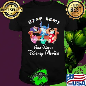 Stay home and watch Disney Movies Stitch Mulan shirt