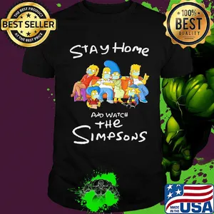 Stay home and watch the simpsons mask covid-19 shirt
