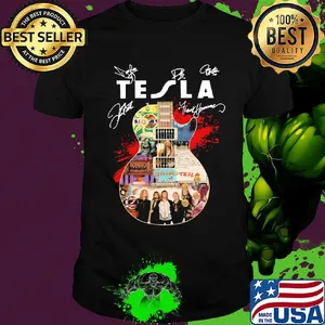 Tesla guitar band signature shirt