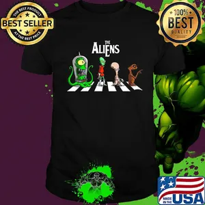 The aliens cartoon abbey road shirt
