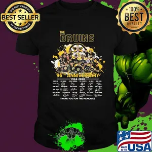 The Boston Bruins 96th anniversary 1924-2020 signatures thank you for the memories shirt