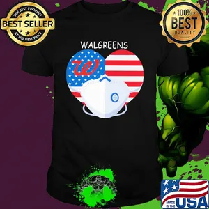Walgreens American flag veteran flag mask shirt