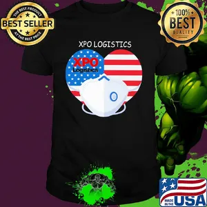 XPO logistics heart mask American flag veteran shirt
