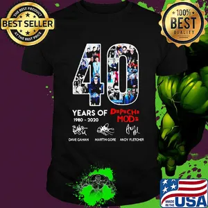 40 years of 1980 2020 depeche mode band signatures shirt