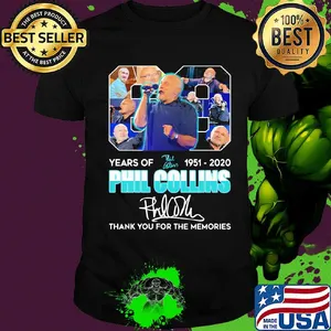 69 years of 1951 2020 phil collins thank you for the memories signature shirt