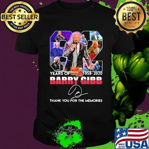 82 years of 1958 2020 barry gibb thank you for the memories signature shirt