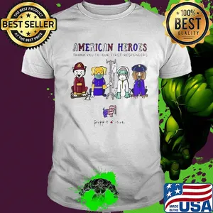 American heroes thank you to our first responders Dog puppie love shirt