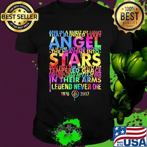 Angle stars tempered grace in their arms legend never die 1976-2017 shirt