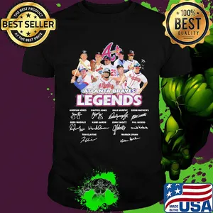 Atlanta braves legends baseball team signatures shirt