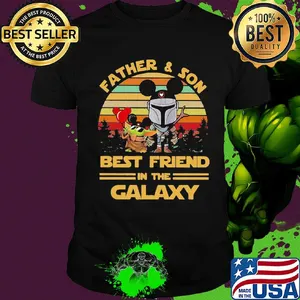 Baby yoda and darth vader holding balloon mickey mouse father and son best friends in the galaxy vintage shirt