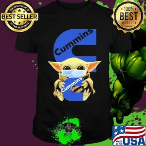 Baby Yoda face mask hug Cummins shirt