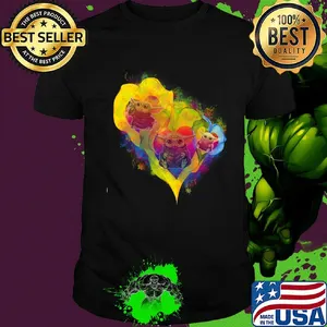 Baby Yoda heart flower color shirt