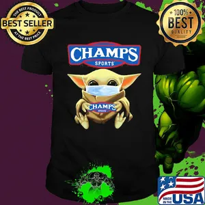 Baby Yoda hug Champs sports mask shirt