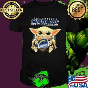 Baby Yoda hug Los Angeles Chargers shirt