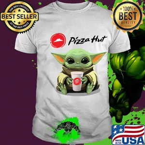 Baby Yoda hug Pizza Hut shirt