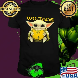 Baby Yoda hug Wu Tang shirt
