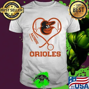 Baltimore orioles baseball stethoscope heart shirt