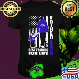 Baltimore ravens father and son best friends for life american flag happy father's day shirt