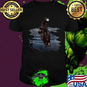 Bear reflection in the water mask covid-19 shirt
