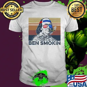 Benjamin franklin ben smokin american flag independence day vintage shirt