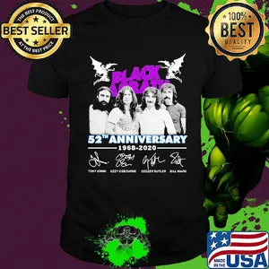 Black Sabbath 52th anniversary 1968 2020 signature shirt