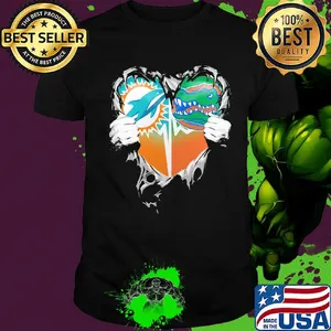 Blood inside miami dolphins vs florida gators heart shirt
