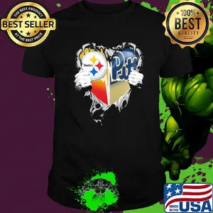 Blood inside pittsburgh steelers vs pittsburgh penguins football heart shirt