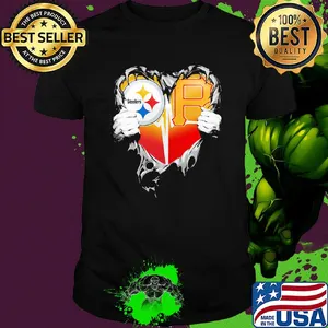 Blood inside pittsburgh steelers vs pittsburgh pirates cap football heartbeat shirt