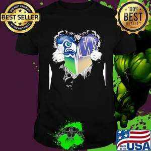 Blood inside seattle seahawks and washington huskies heart shirt