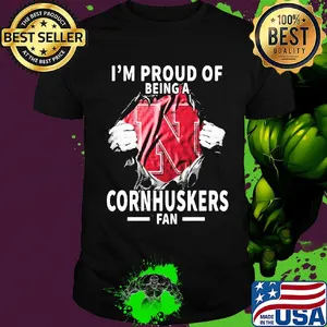Blood insides I'm proud of being a nebraska cornhuskers fan shirt