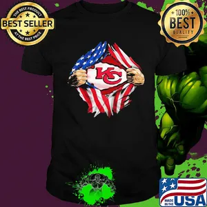 Blood insides kansas city chiefs american flag independence day shirt