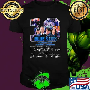Blue bloods 10 year 2010 2020 10 seasons 218 episodes signatures shirt