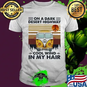 Bus on a dark desert highway cool wind in my hair vintage shirt