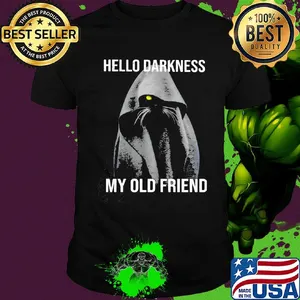 Cat black hello darkness my old friend shirt