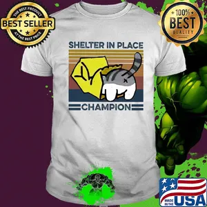 Cat shelter in place champion vintage shirt