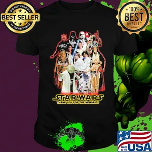 Characters star wars thank you for the memories signatures shirt