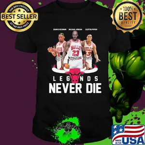 Chicago bulls dennis rodman michael jordan scottie pippen legends never die signatures shirt